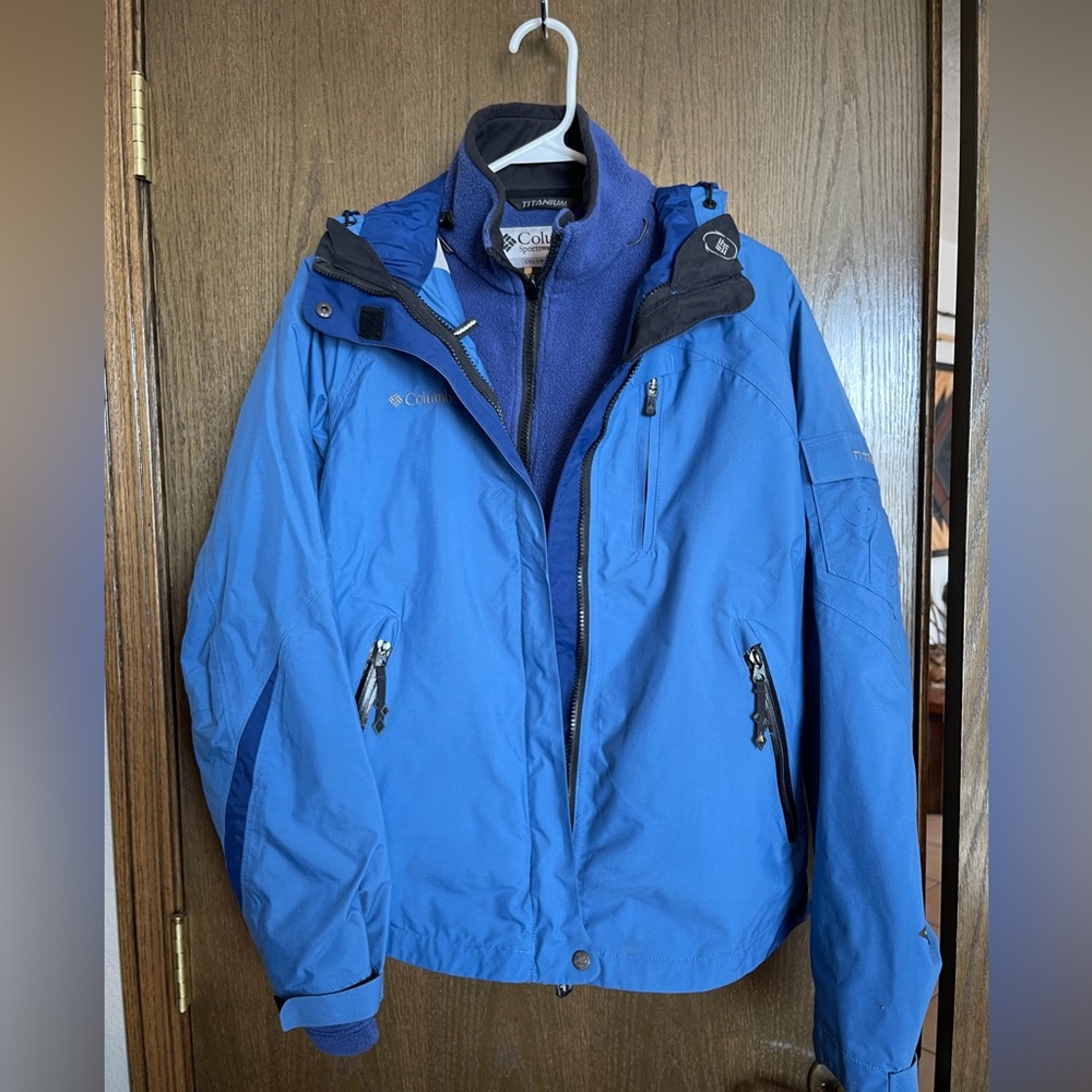 Columbia Titanium Omni Tech W/P Jacket w Fleece Zip Up Interchange 2 for 1 W-Med